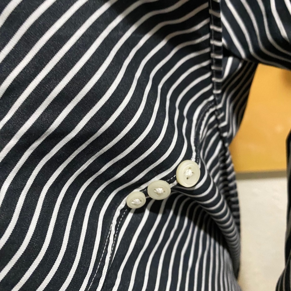 Ralph Lauren Button Down Old Money Preppy Mens Custom Fit XL Navy White Stripe - Picture 4 of 10